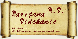 Marijana Videkanić vizit kartica
